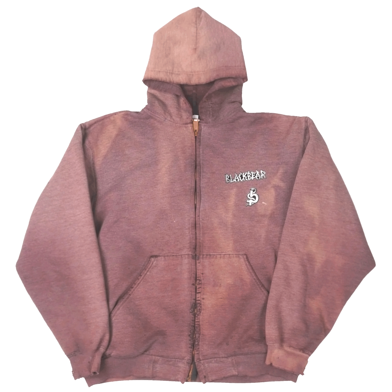 Blackbear Metal x Distressed Zip-Up Hoodie